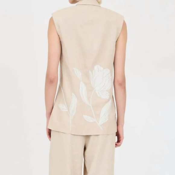 NWT Christy Lynn Ping Vest In Khaki Embroidery - Picture 2 of 12